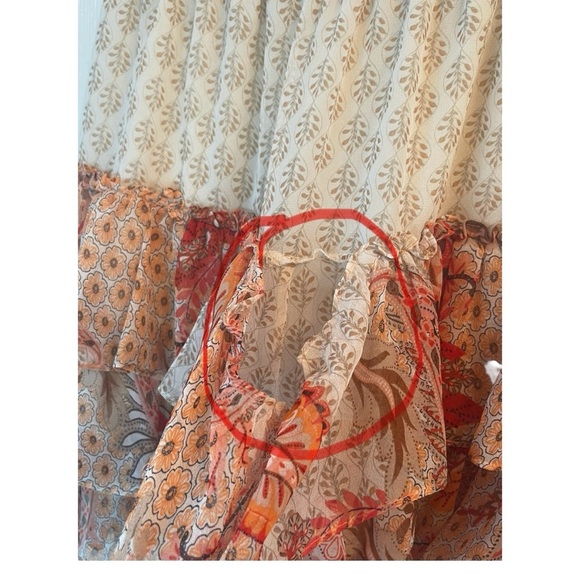 MISA LOS ANGELES Floral Ruffle Skirt in Pink and Cream Size Small - Picture 8 of 8